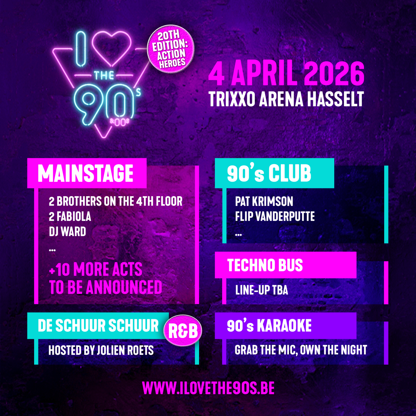 I love the 90's – The party pakt uit met heerlijke nieuwe stages en partyzones op jubileumeditie in Hasselt I love the 90's – The party pakt uit met heerlijke nieuwe stages en partyzones op jubileumeditie in Hasselt